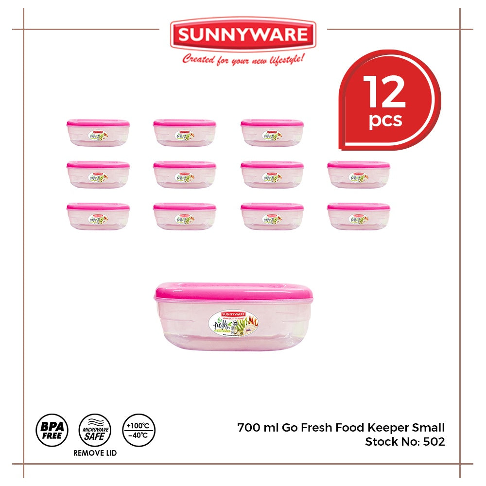 12pcs 700mL Go Fresh Food Keeper Small [Sunnyware 502] |Plasticware |Kitchenware |Storage | BPA Free