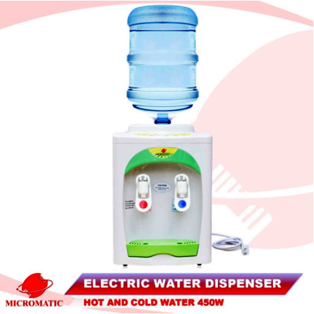 Micromatic MWD-203 Table Top Electric Water Dispenser (White/Green)