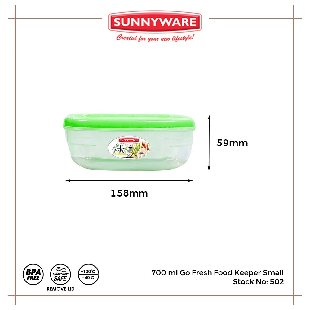 12pcs 700mL Go Fresh Food Keeper Small [Sunnyware 502] |Plasticware |Kitchenware |Storage | BPA Free