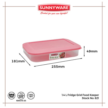 12pcs 1.4 L Fridge Grid Food Keeper [Sunnyware 821] | Plasticware | Kitchenware | Storage | BPA Free