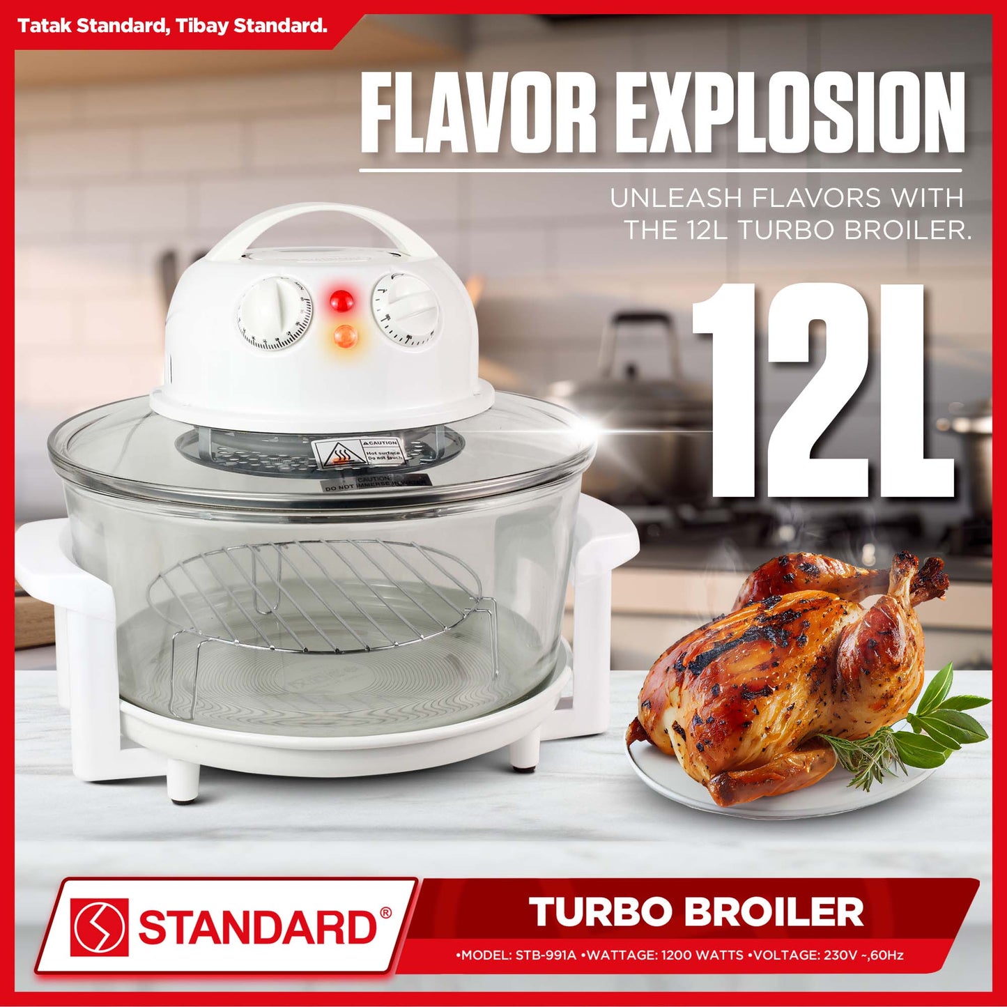 Standard Turbo Broiler 12Liters 1200 Watts