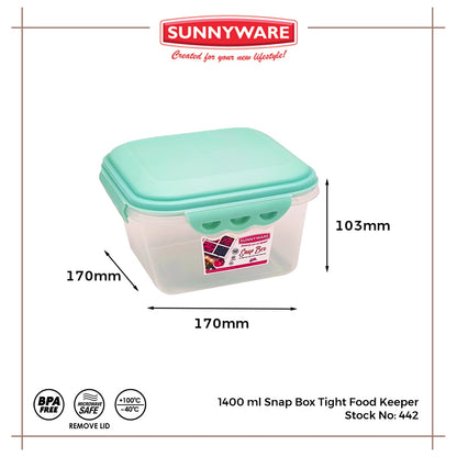 3pcs 1400 ml Snap Box Tight Food Keeper [Sunnyware 442] | Plasticware | Kitchenware | BPA Free