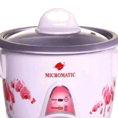 Micromatic MRC-10 Rice Cooker 1.8L 700w Flower Design_White