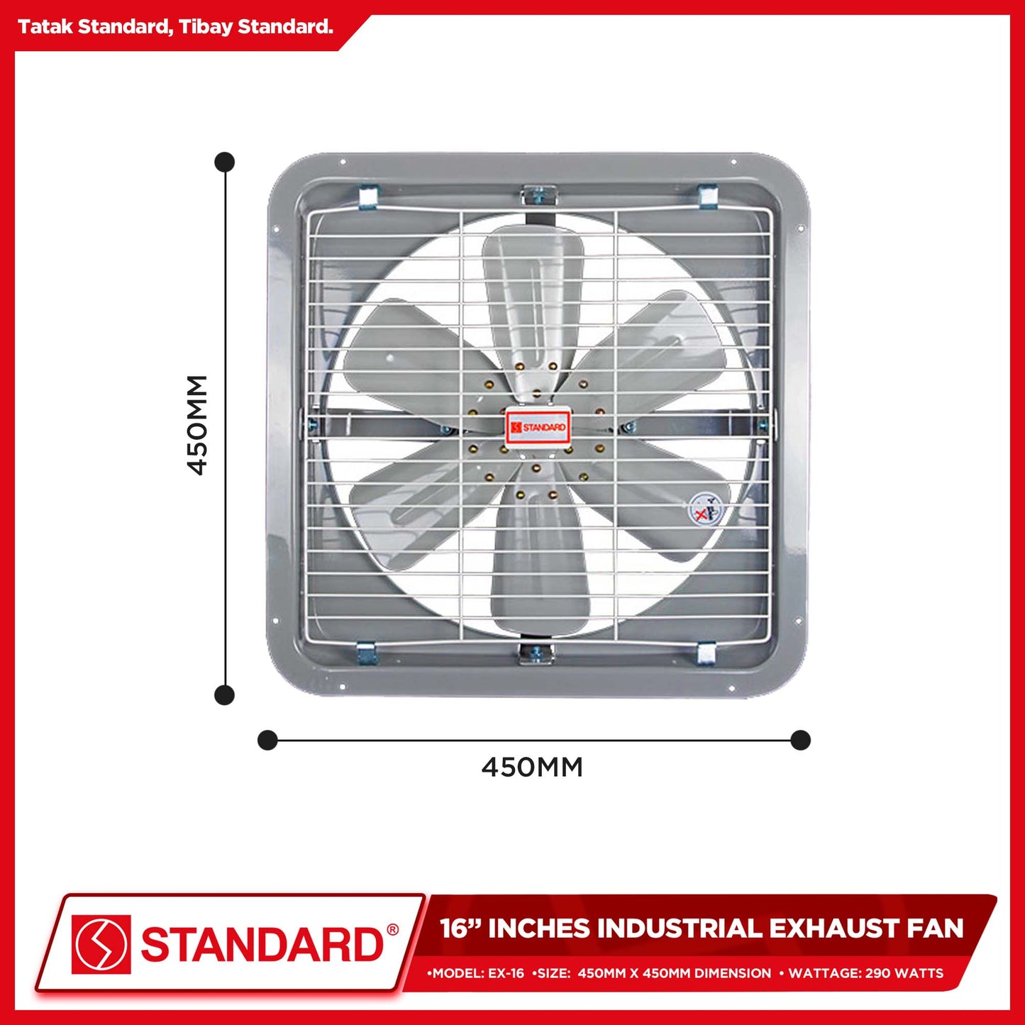 Standard Exhaust Fan 16" Industrial Exhaust Fan Metal Blade EX-16