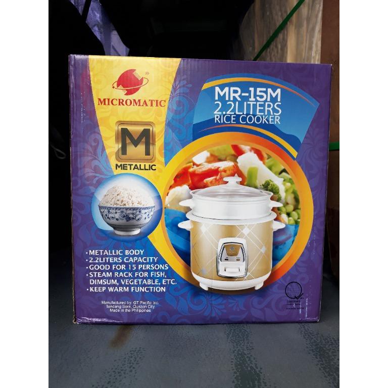 Micromatic MR-15M 2.2Liters 15cups Metallic Body with Steamer Rice Cooker