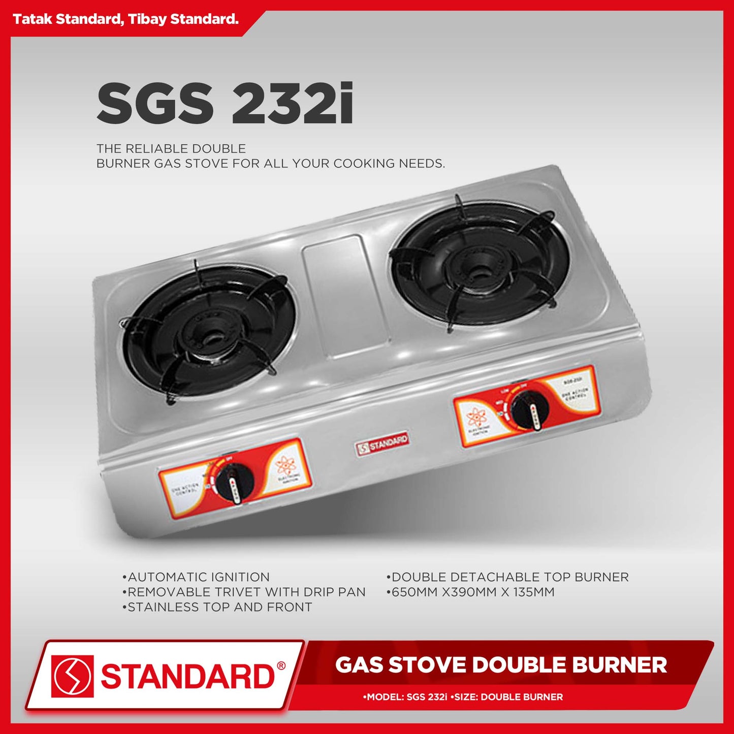 Standard Gas Stove Double Burner