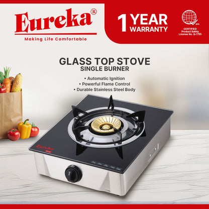 Eureka Glass Single Burner EGS GSP - Black