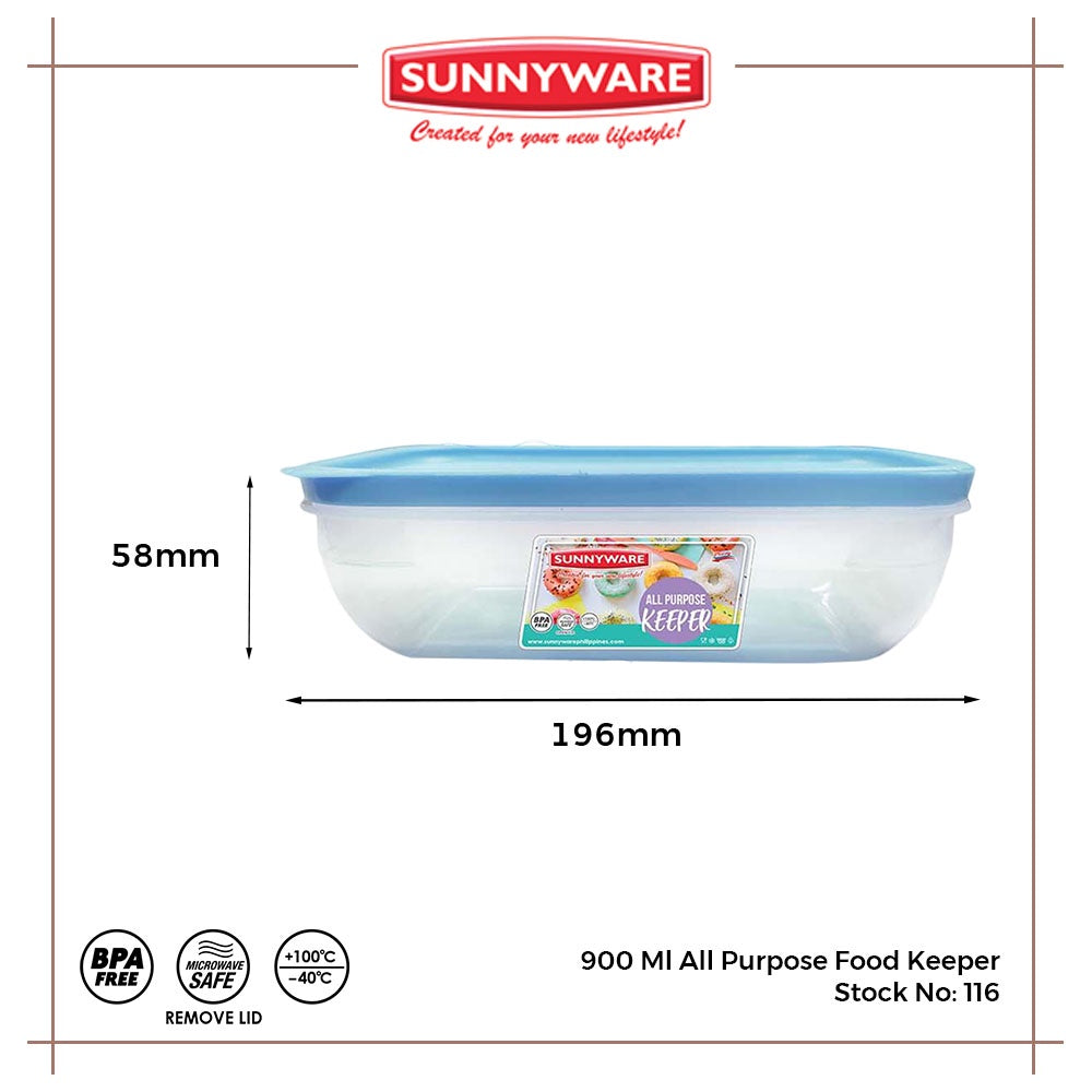 12pcs 900 Ml All Purpose Food Keeper [Sunnyware 116] |Plasticware | Storage | Kitchenware | BPA Free