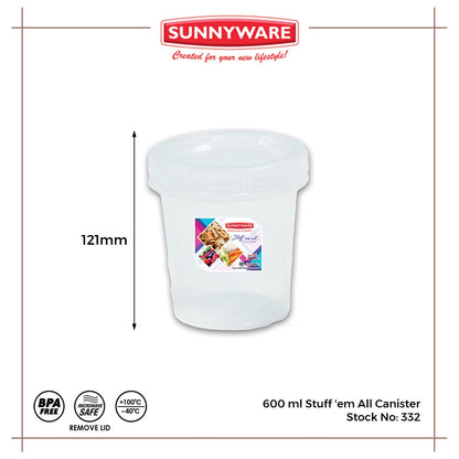 12pcs 600 ml Stuff 'em All Canister [Sunnyware 332] BPA Free | Plasticware | Canister | Food Storage