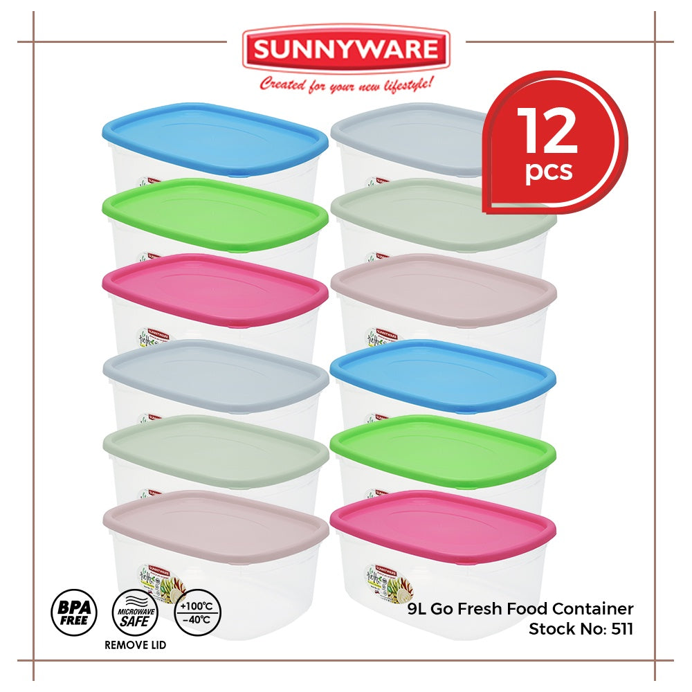 12pcs 9L Go Fresh Food Container [Sunnyware 511] | Plasticware | Kitchenware | Storage | BPA Free