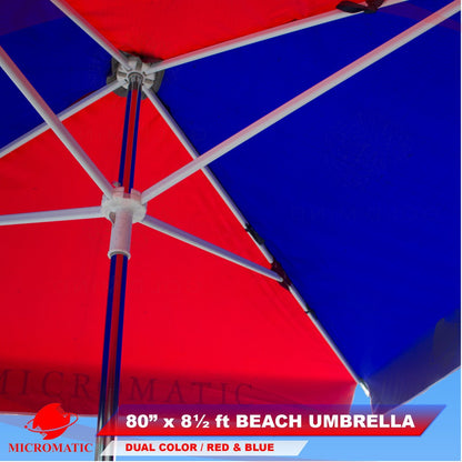 Micromatic 80 in Width x 8 1/2 ft Height, Square Beach Umbrella