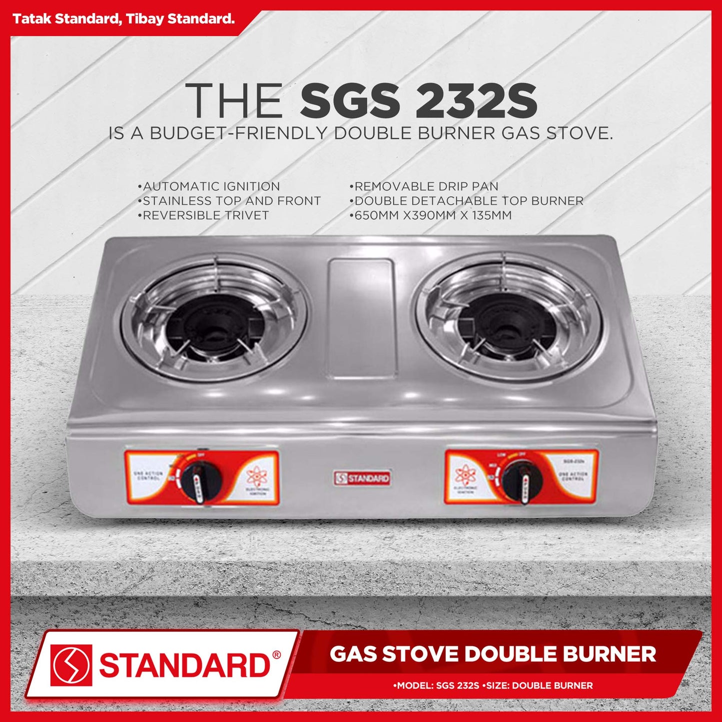 Standard Gas Stove Double Burner