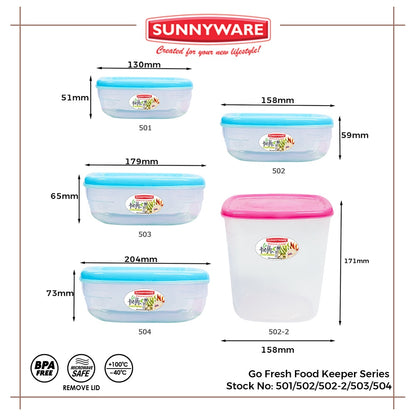 12pcs 700mL Go Fresh Food Keeper Small [Sunnyware 502] |Plasticware |Kitchenware |Storage | BPA Free