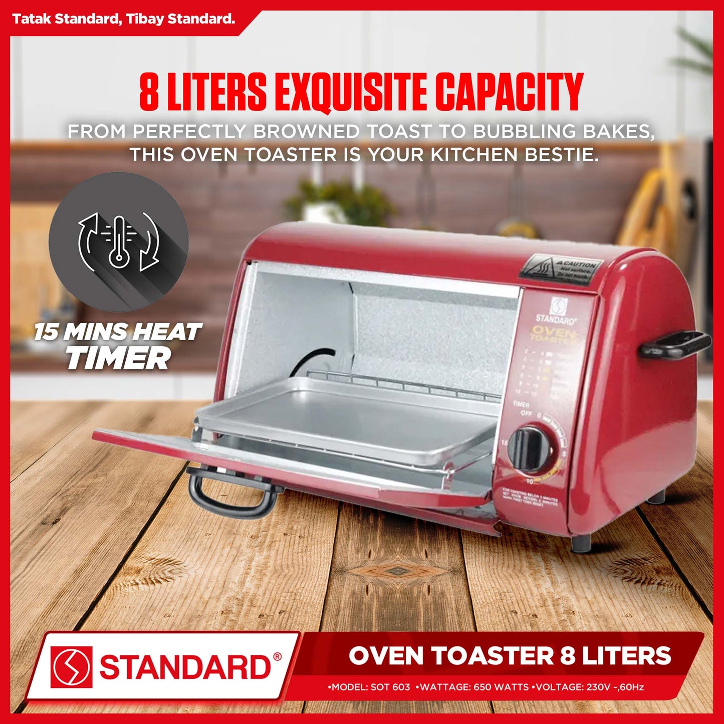 Standard Oven Toaster 8L Wide Capacity