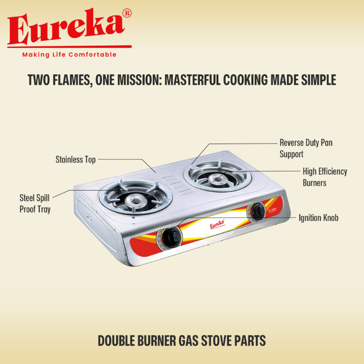 Eureka Double Burner Gas Stove Automatic Ignition EGS D650