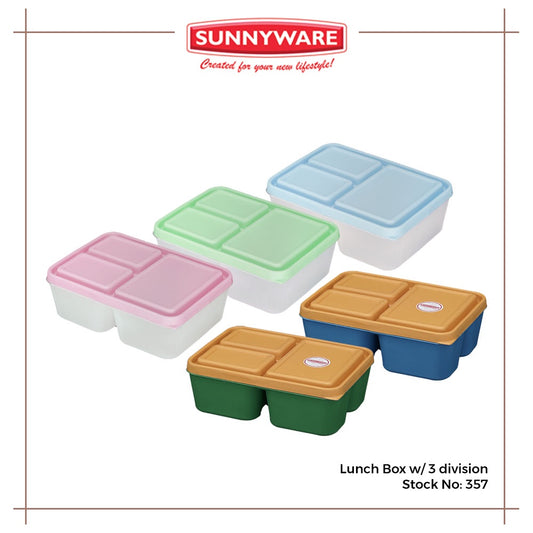 Sunnyware 357-A Lunch Box w/ 3 division-deluxe