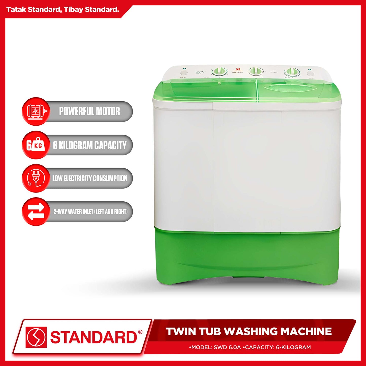 Standard Washing Machine Twin Tub SWD-6.0A