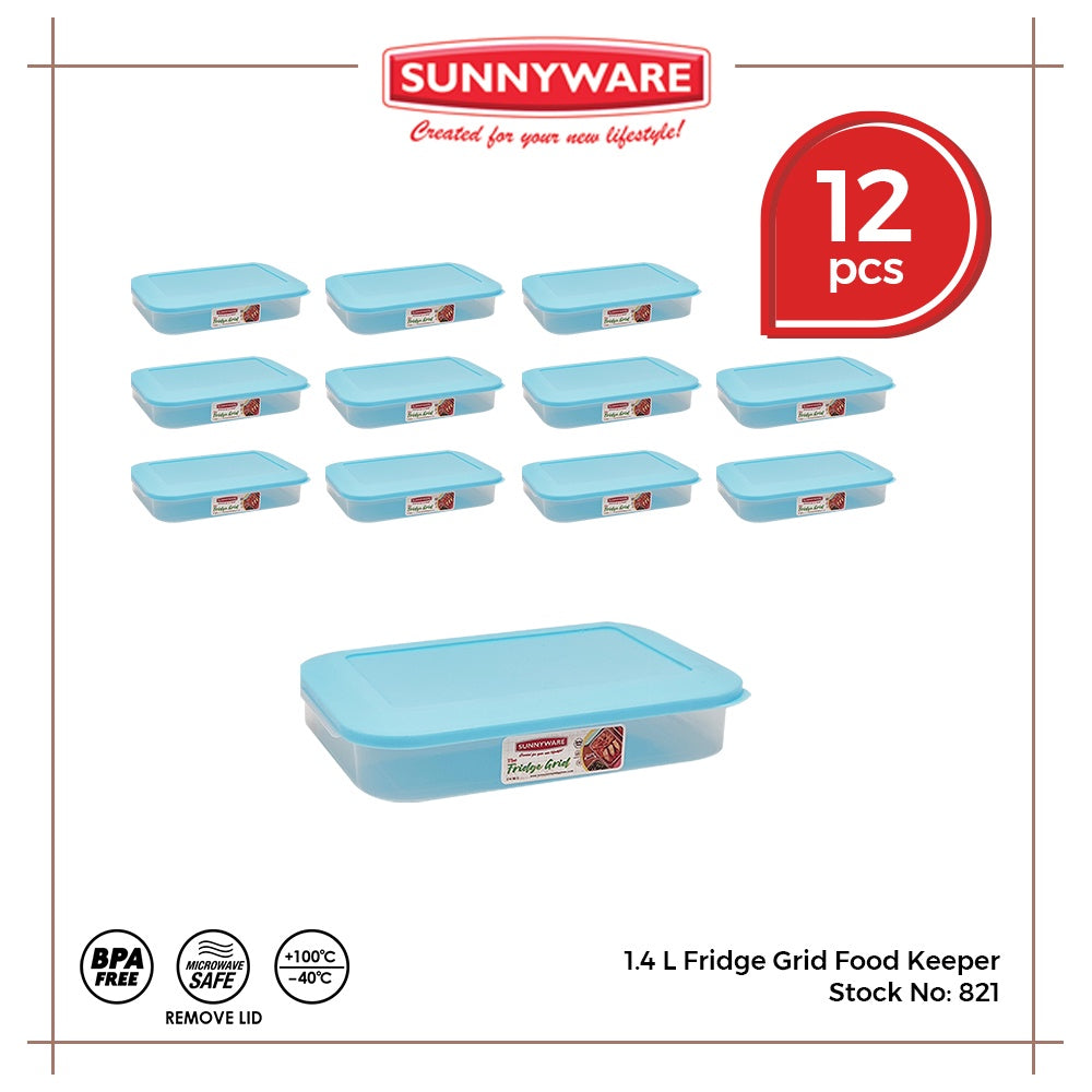 12pcs 1.4 L Fridge Grid Food Keeper [Sunnyware 821] | Plasticware | Kitchenware | Storage | BPA Free