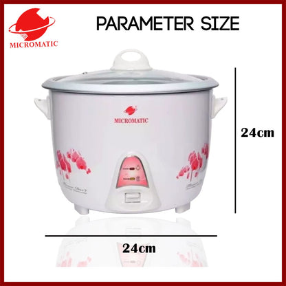 Micromatic MRC-5 Rice Cooker 1L 400w Flower Design_White