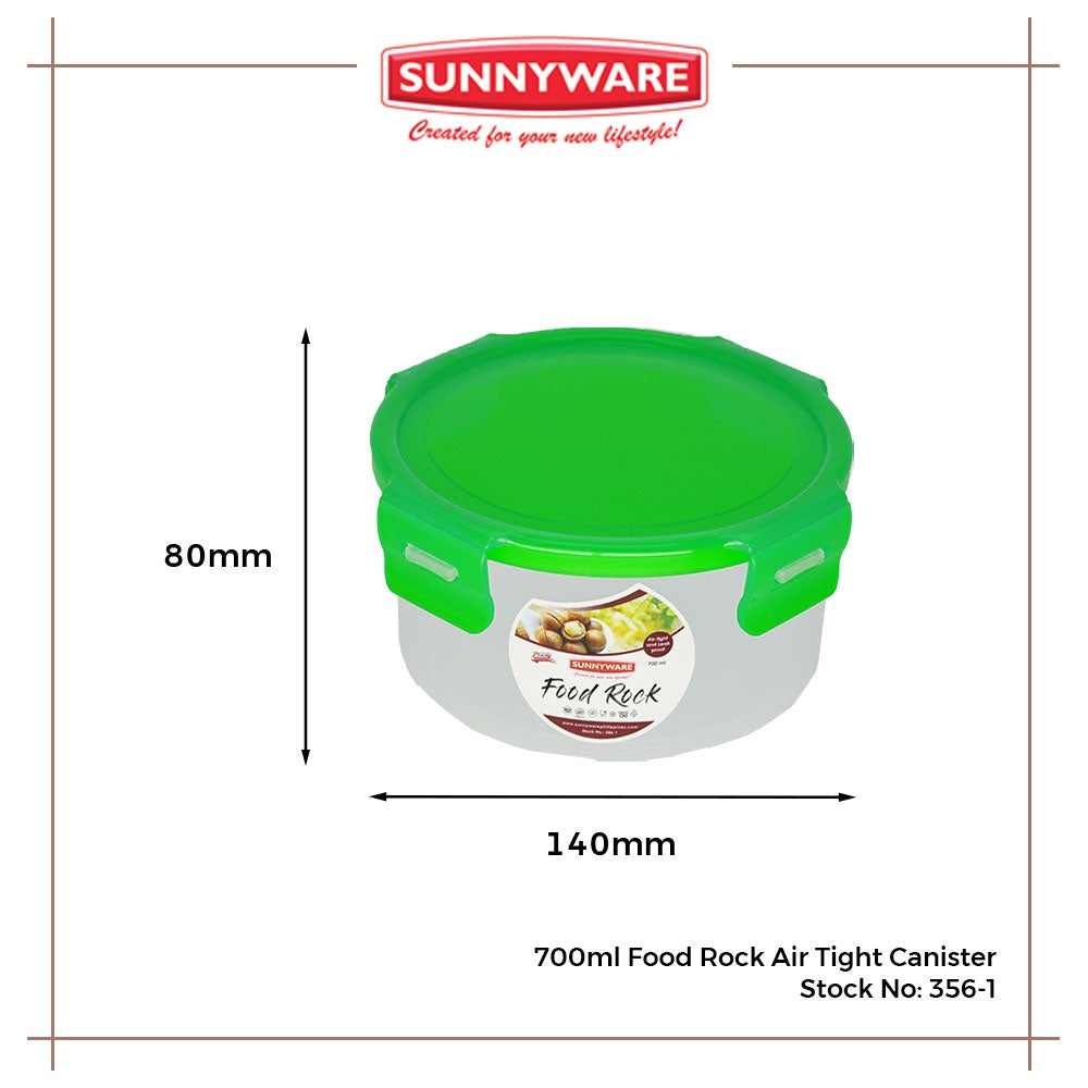 12pcs 700ml Food Rock Air Tight Canister [Sunnyware 356-1] | Plasticware |Kitchenware | Food Storage