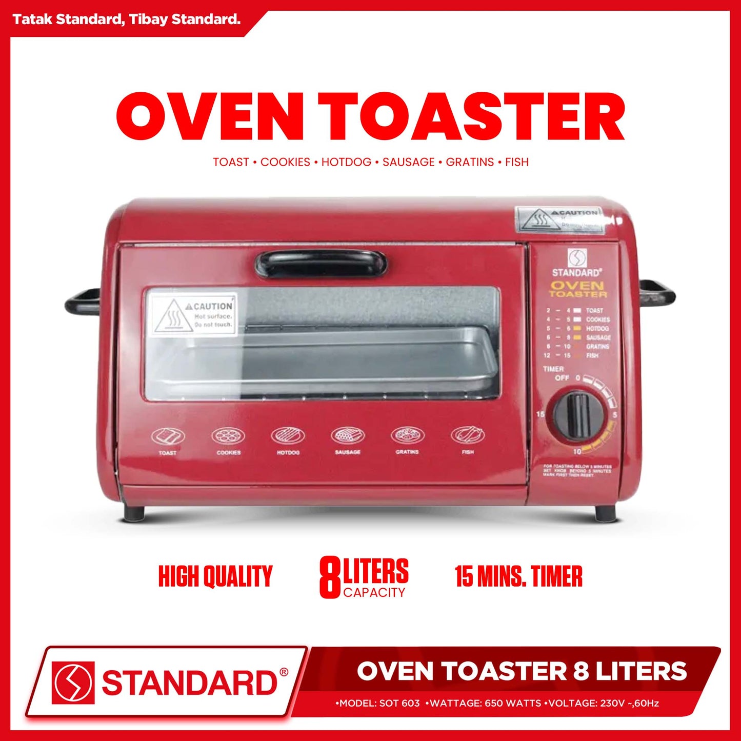 Standard Oven Toaster 8L Wide Capacity