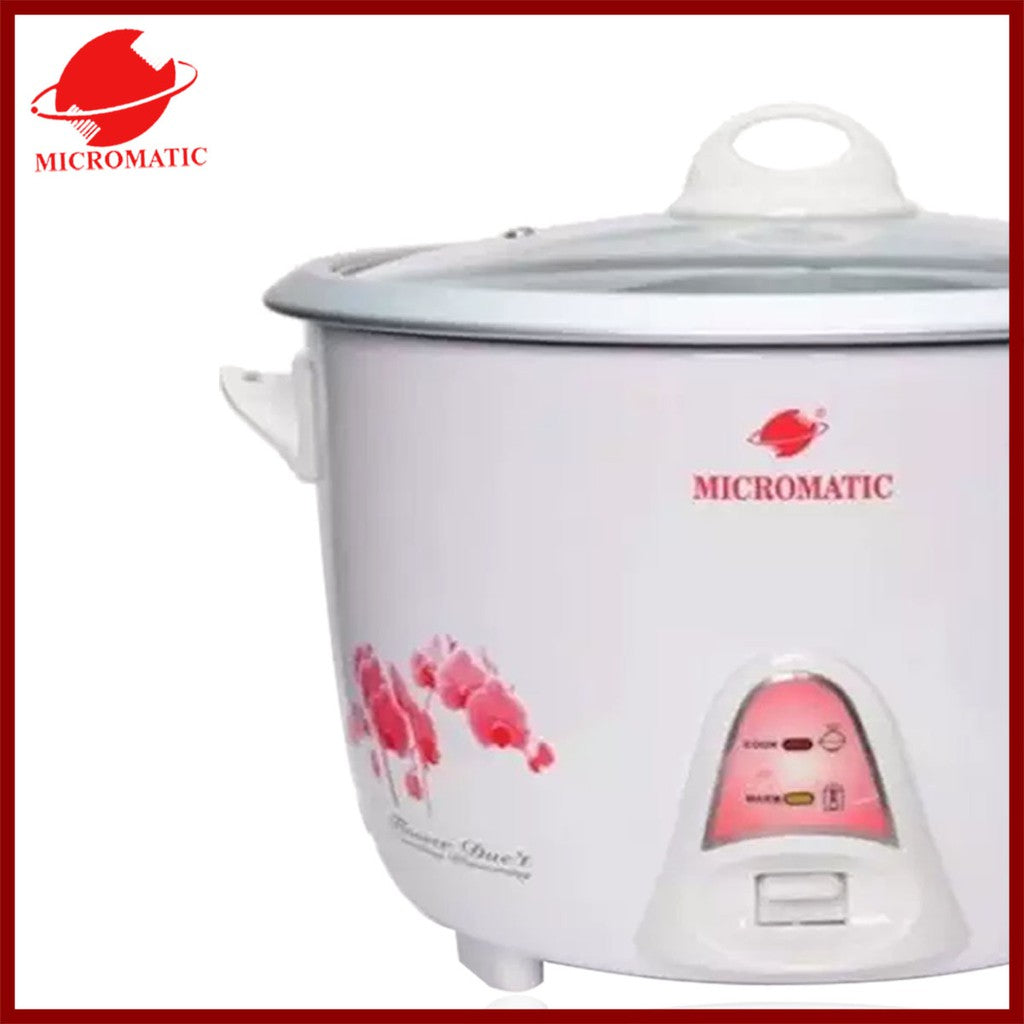 Micromatic MRC-5 Rice Cooker 1L 400w Flower Design_White