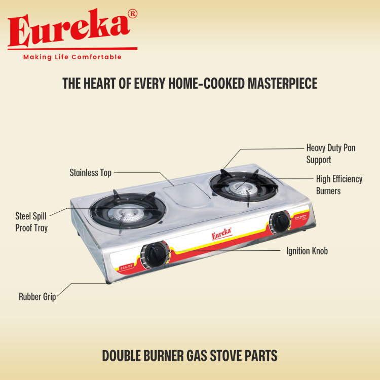 Eureka Gas Stove Double Burner Stainless EGS DB