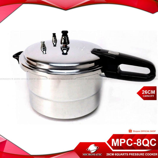 Micromatic MPC- 8QC 8 Quarts Pressure Cooker 26cm (Silver)