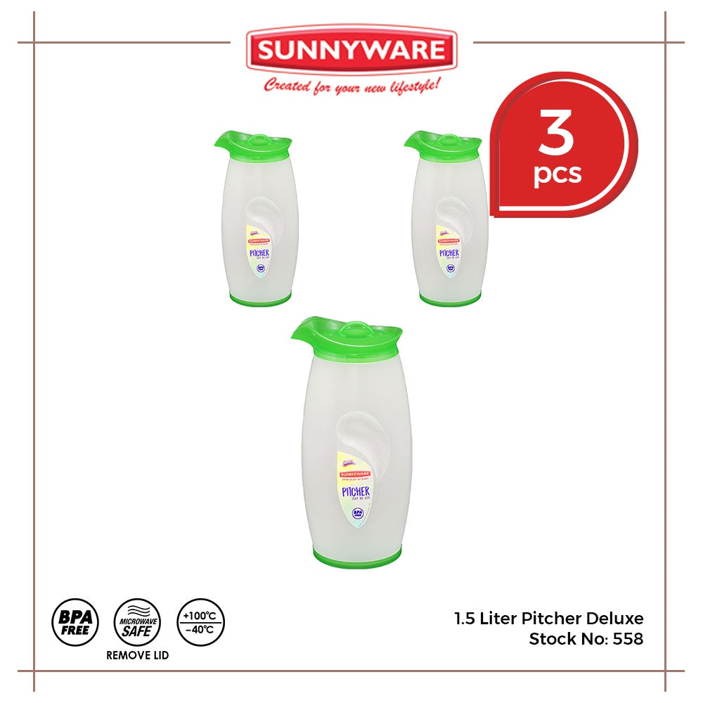 3pcs 1.5 liter Pitcher – Deluxe [Sunnyware 558] | Plasticware | Drinkware | Jug and Pitcher