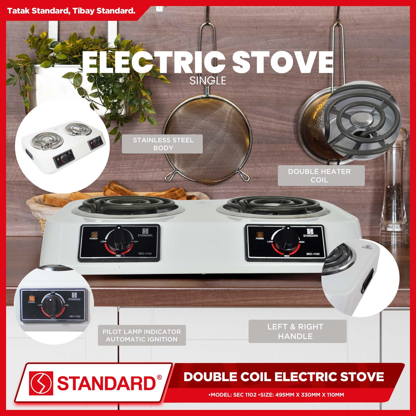 Standard Electric Stove Double Burner SEC-1102