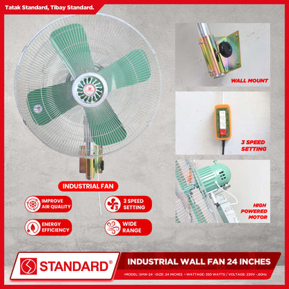 Standard Heavy Duty Industrial Wall Fan 24 Inches 350W