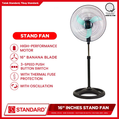 Standard Stand Fan 16" Banana Plastic Blade