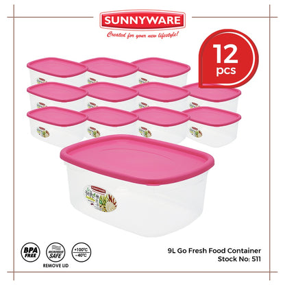 12pcs 9L Go Fresh Food Container [Sunnyware 511] | Plasticware | Kitchenware | Storage | BPA Free