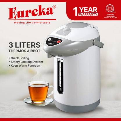 Eureka Electric Airpot Thermos 3 Easy Way Dispense EEA 3.0L