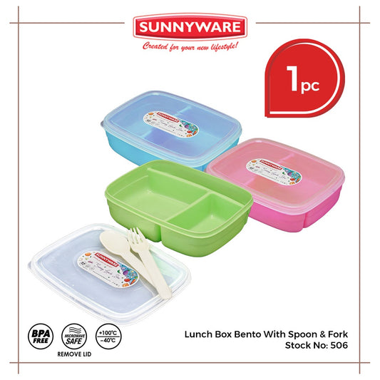 Sunnyware 506 Lunch Box with Spoon & Fork bento