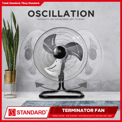 Standard Terminator Floor Fan 16" STD-16E Metal Blade