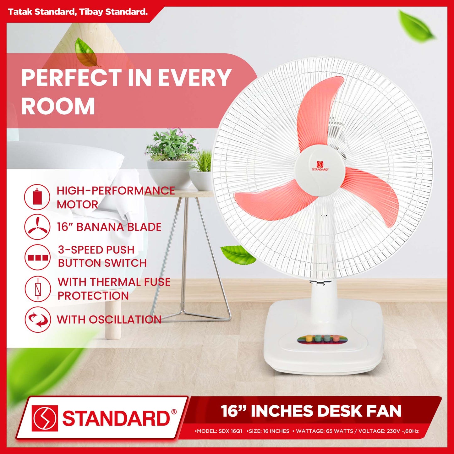 Standard Desk Fan 16" (Random Color) SDX 16Q1