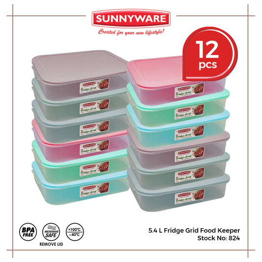 12pcs 5.4 L Fridge Grid Food Keeper [Sunnyware 824] | Plasticware | Kitchenware | Storage | BPA Free