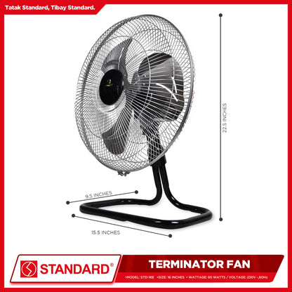 Standard Terminator Floor Fan 16" STD-16E Metal Blade