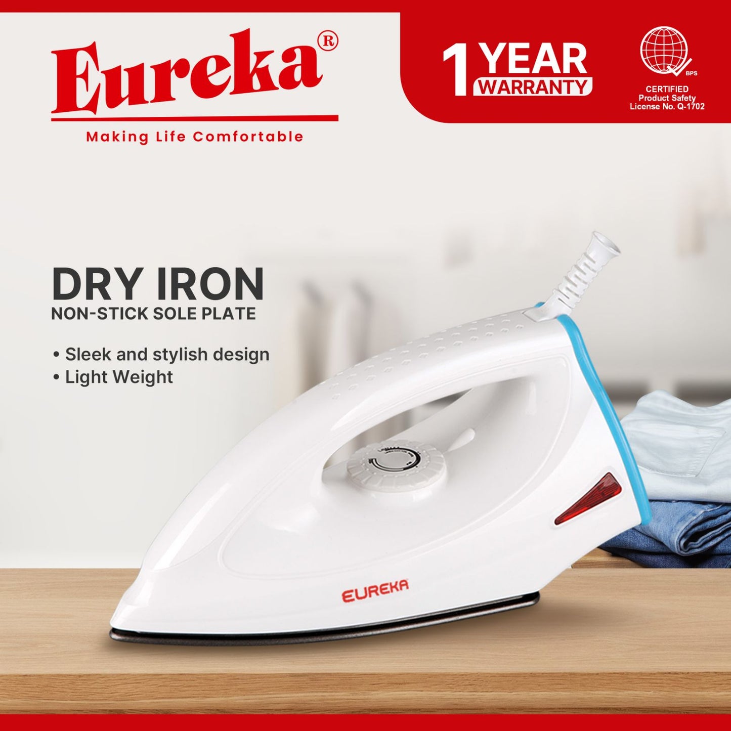 Eureka Dry Flat Iron / Plantsa EDIHBL