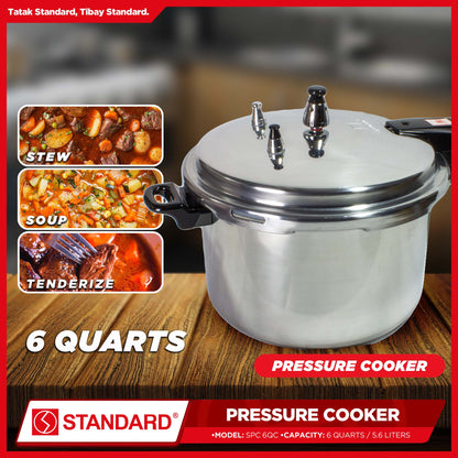 Standard Pressure Cooker 6 Quarts (5.6 Liters) SPC 6QC