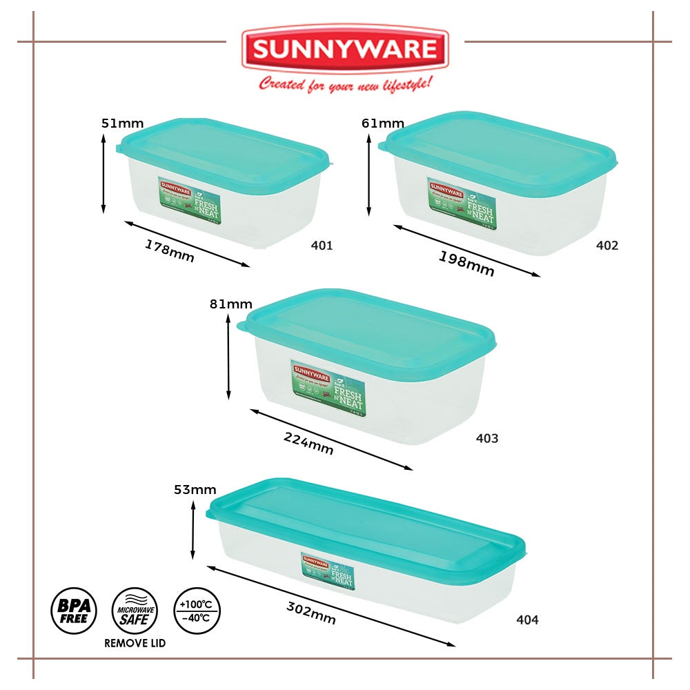 12pcs 800ml Rectangular Food Keeper [Sunnyware 402] | Plasticware | Food Storage & Keeper | BPA Free