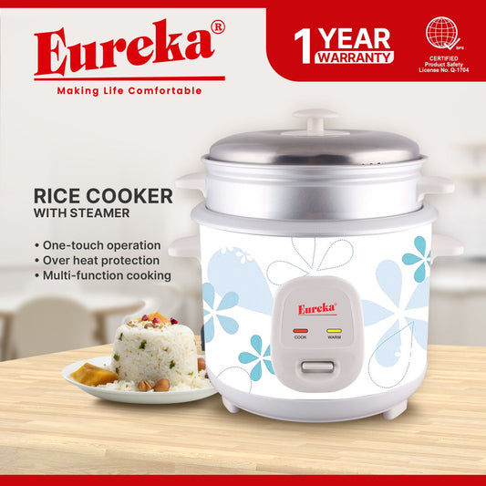 Eureka Rice Cooker With Steamer 9-Cups Suitable For 1–6 People  1.0LM & 1.5LM & 1.8LM