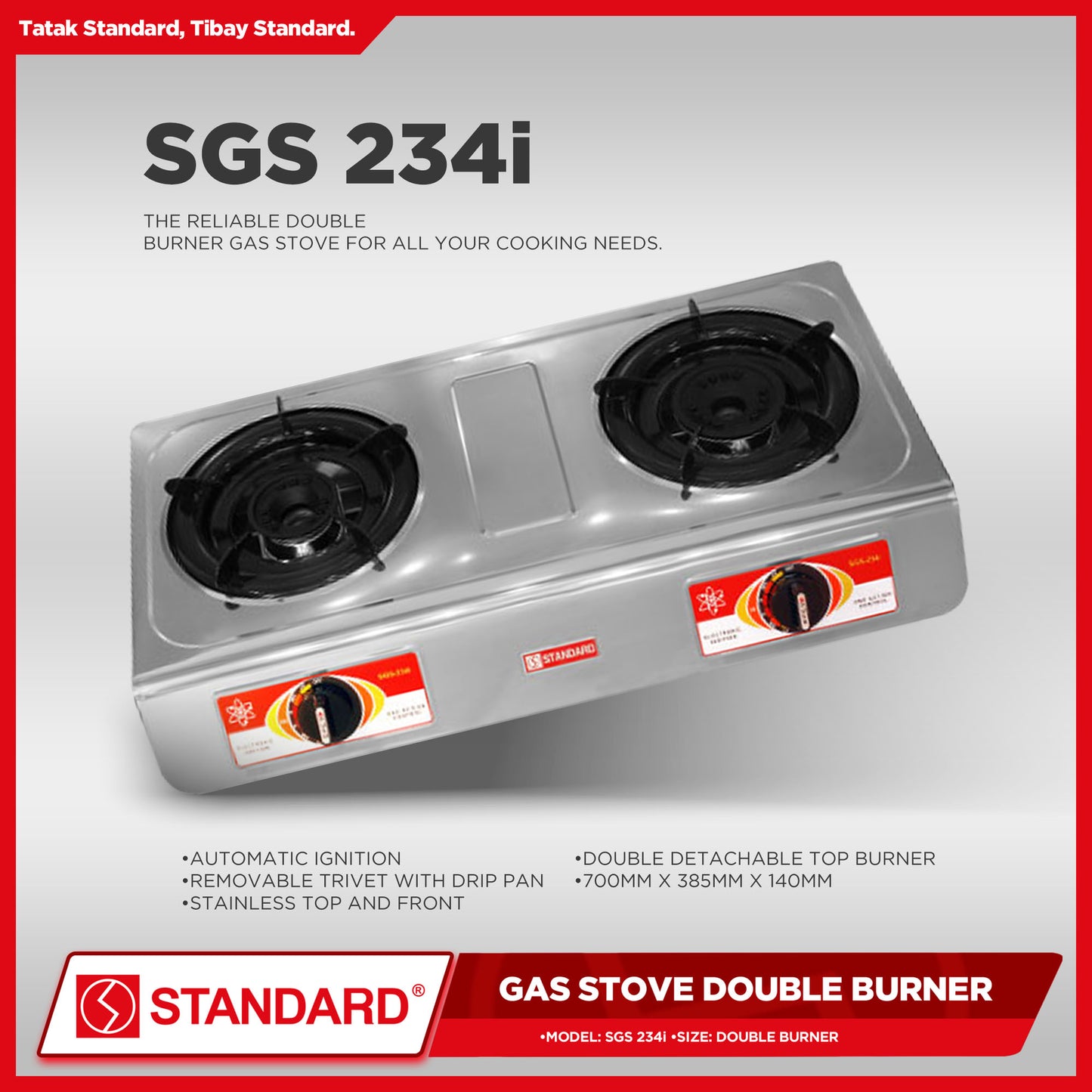 Standard Gas Stove Double Burner