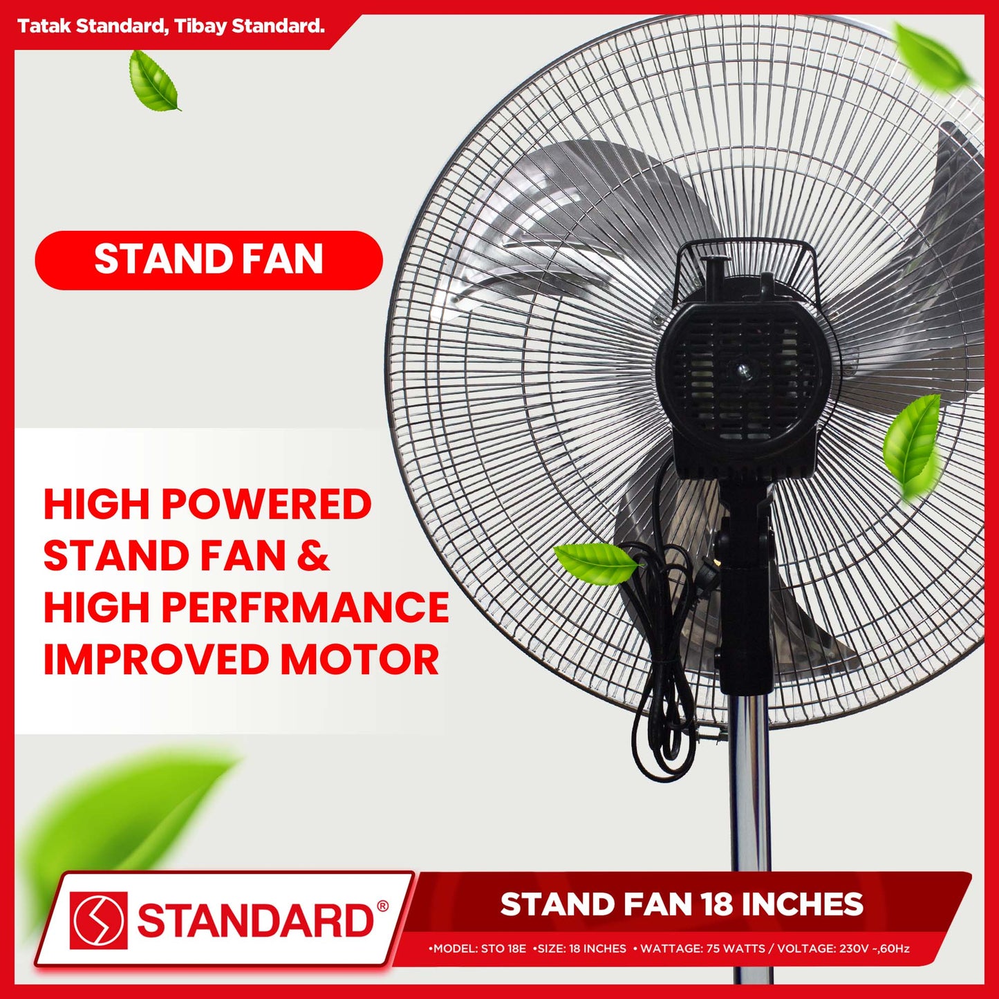 Standard Stand Fan 18" (Metal Fan Blade) STO-18E