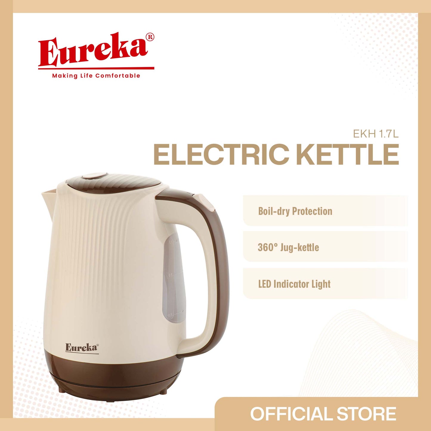 Eureka Electric Kettle Boil-dry Protection EKH 1.7L