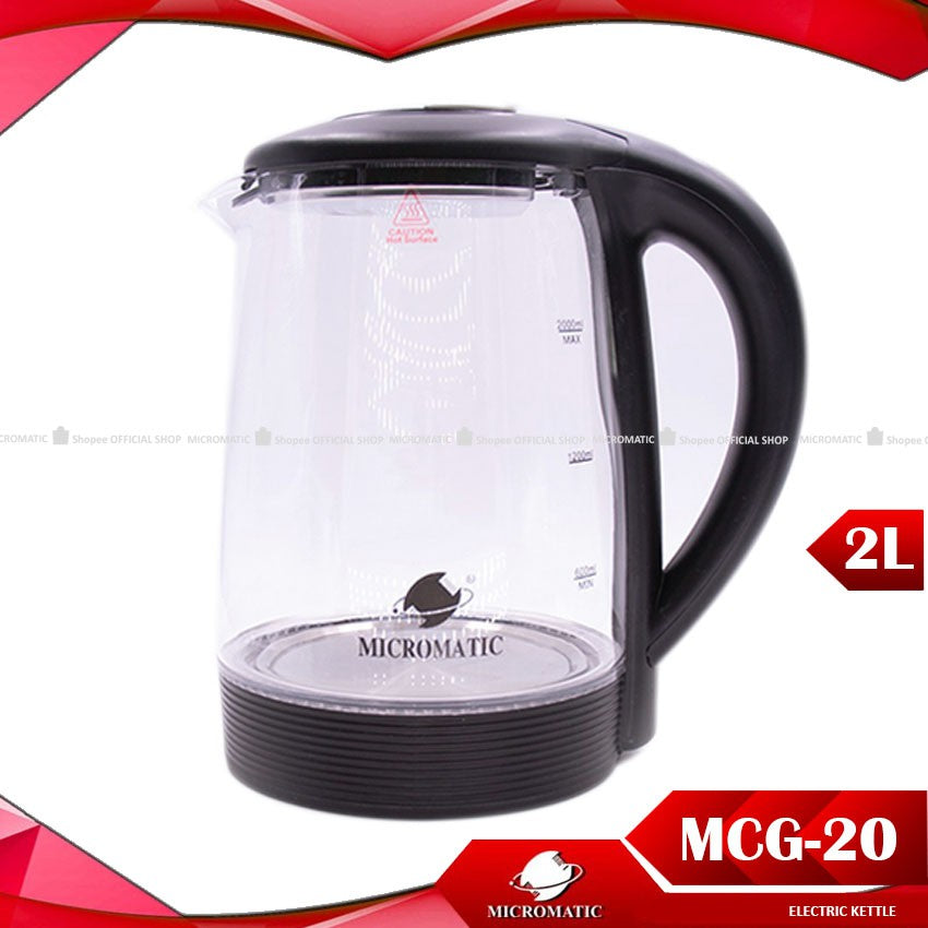 Micromatic MCG-20 2 liters Electric Glass Kettle