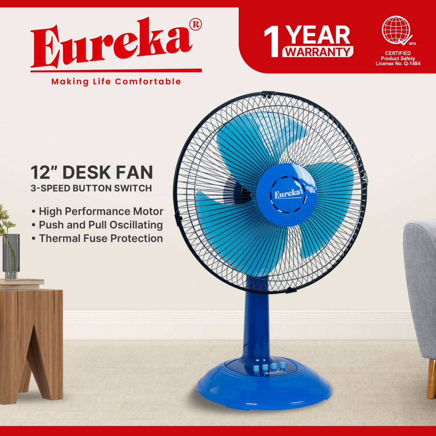 Eureka Desk Fan EDF 12 Extreme