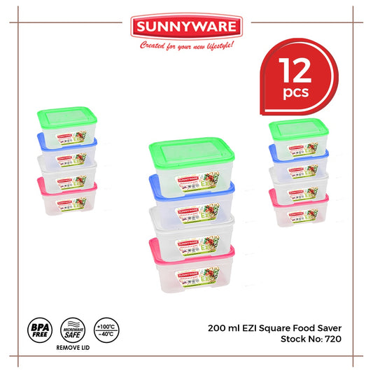 12pcs 200 ml EZI Food Saver Keeper Storage Container | Sunnyware 720