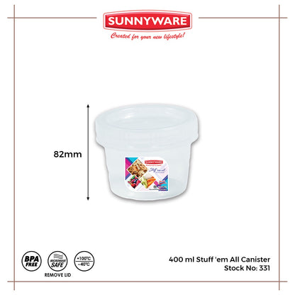 12pcs 400 ml Stuff 'em All Canister [Sunnyware 331] BPA Free | Plasticware | Canister | Food Storage